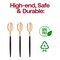 Gold with Black Handle Moderno Disposable Plastic Dinner Spoons (240 Spoons)